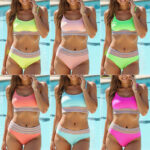 Women's Strap Solid Color Striped Bikini
