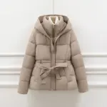 28df1e20-156c-4f6f-9bfd-208e3c53d50a.webp Women’s Slim-Fit Belted Puffer Coat with Hooded Drawstring