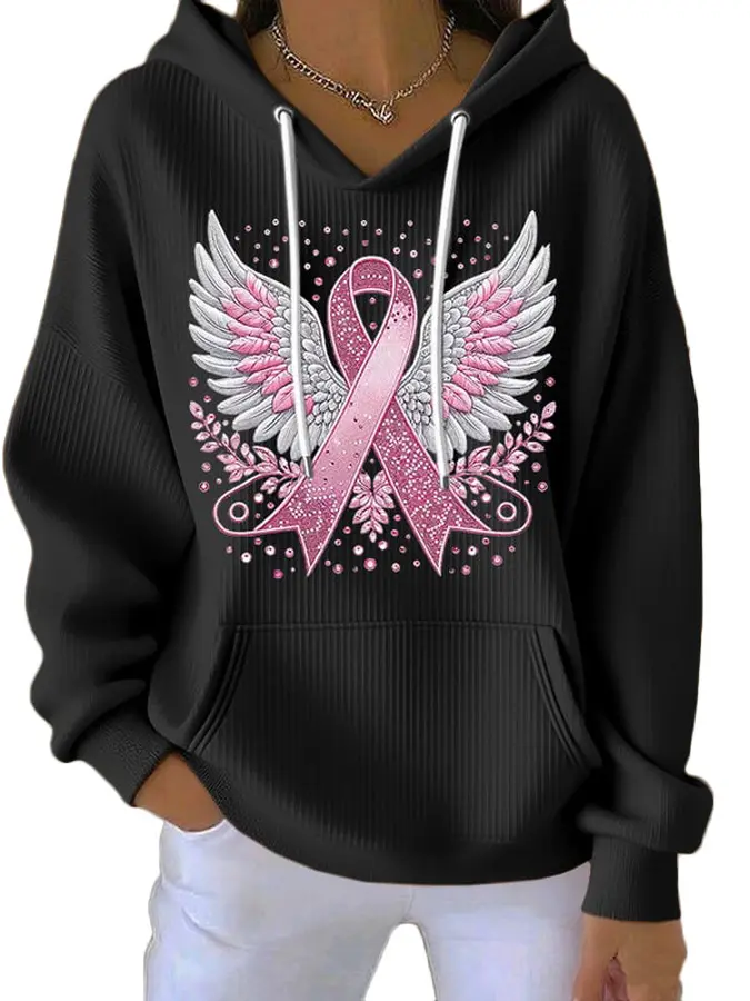 Women's Hooded Long-sleeved Pullover Shirt
