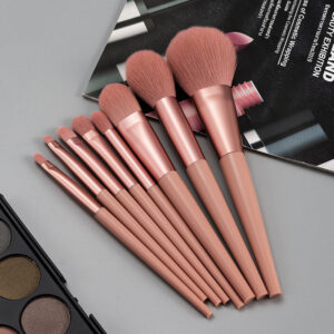 All-in-One Makeup Brush Set of 8, Man-Made Fiber Brushes