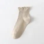 Womens Cute Pleated Ankle Socks Lightweight Cotton Socks