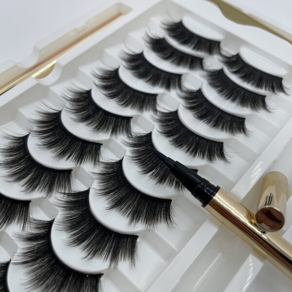 Waterproof Non-Bleaching Magnetic False Eyelashes Set - 10 Pairs