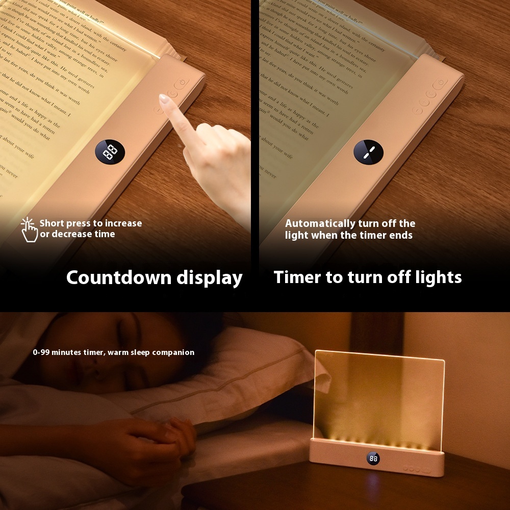 Rechargeable LED Tablet Reading Light with 3 Colors & Timer