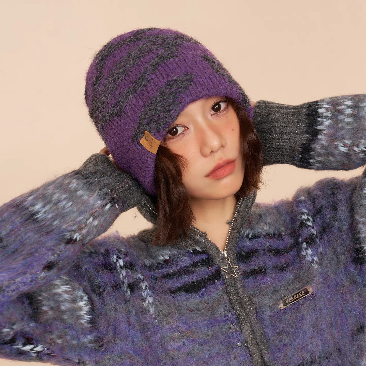 Oversized Knit Beanie Wool Ski Hat Oversized Knit Beanie Wool Ski Hat