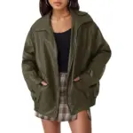 Women's Oversized Biker's Leather Jacket Fall Winter Fashion