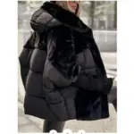 Warm Patchwork Cotton Padded Jacket for Women - Loose Fit