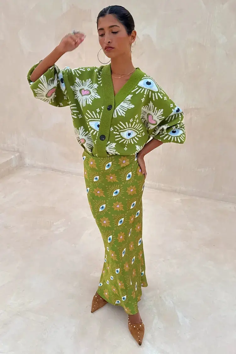 Printed Elastic Waistband Fashionable And Casual