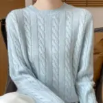 2b12b279-326c-4774-bd2b-e11cbbc7b22c-1.webp Loose And Sweet Cable-knit Crewneck Sweater