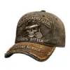 Distressed Embroidered Curved-Brim Baseball Cap with Adjustable Fit