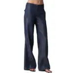 Womens Retro Striped Cotton-Linen Cropped Pants, Loose Fit