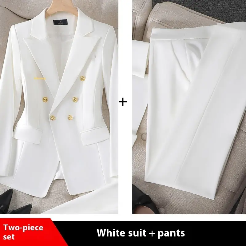 Event-Ready Tailored Polyester Women’s Suit Set with Coat