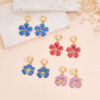 Stainless Steel Oil-dripping Flower Earrings Stainless Steel Oil-dripping Flower Earrings