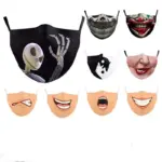 Lightweight Double-Layer Digital Print Skull Funny Face Mask