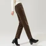 Flattering Striped Tapered Women’s Corduroy Pants with Fleece Lining