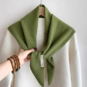 Warm Wool Triangle Scarf Shawl for Women | 110×38 cm
