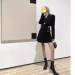 Statement Asymmetric Shoulder Women’s Blazer in Black