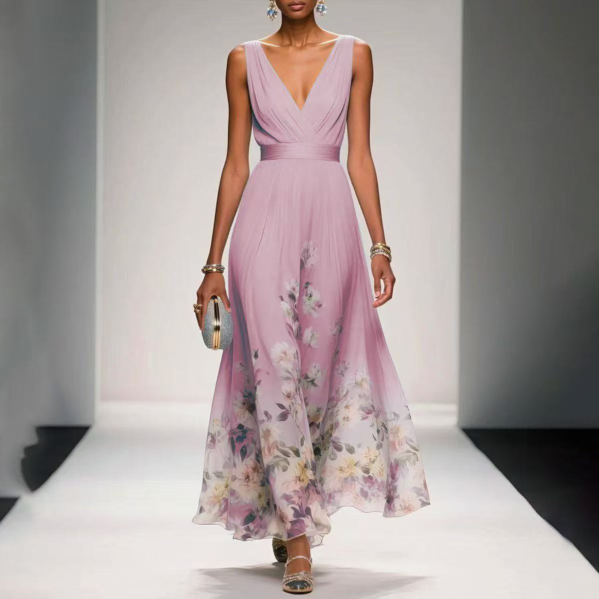 Evening Gown Elegant V-neck Cross-border Dress Evening Gown Elegant V-neck Cross-border Dress