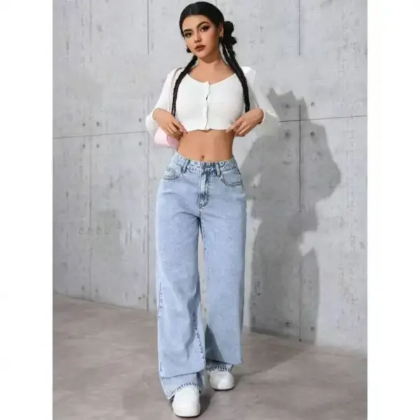 Women's Straight-leg Pants Loose-fitting Casual Trousers
