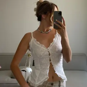 Floral Lace V-Neck Tie Cardigan Top for Women, White