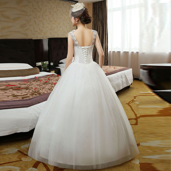 Double-Shoulder Lace Bridal Wedding Dress in Red & White Double-Shoulder Lace Bridal Wedding Dress in Red & White