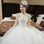 3013121786_140963403.jpg Double-Shoulder Lace Bridal Wedding Dress in Red & White