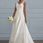 30698254719377.jpg One-shoulder V-neck fishtail lace trailing wedding dress