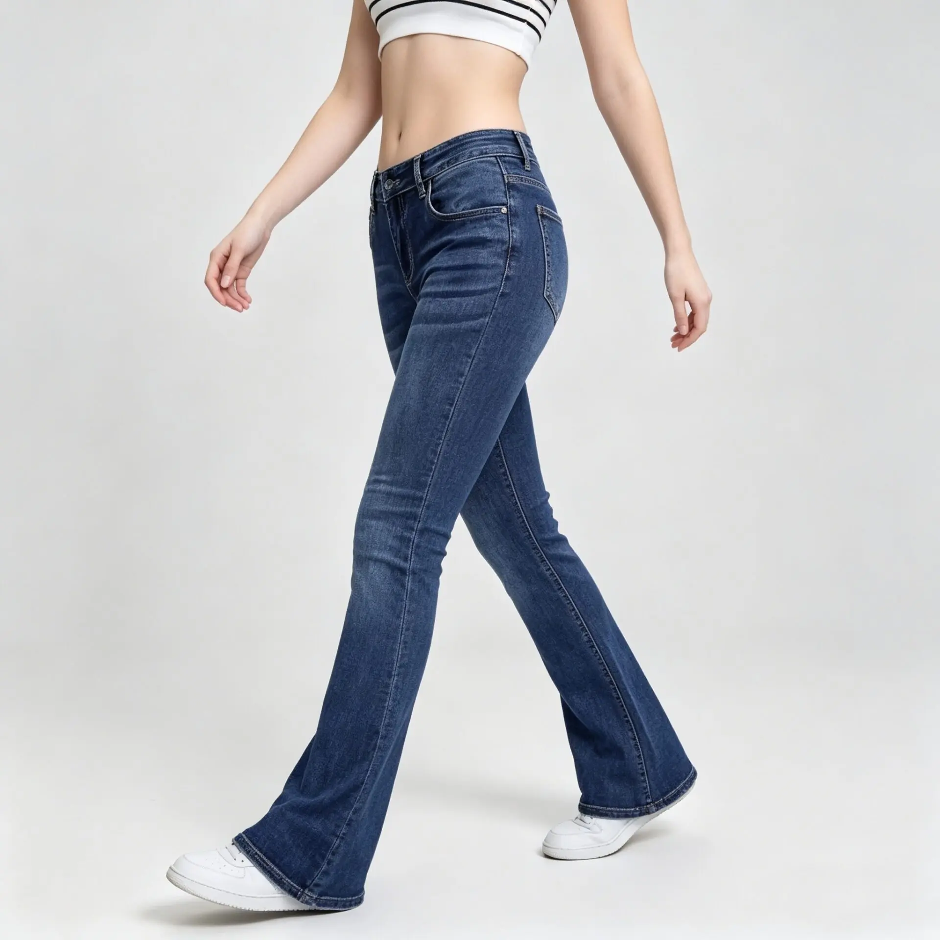 Comfort Stretch Blue Slightly Wide-Leg Women’s Jeans