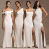 Satin Bridesmaid White High-grade Dress