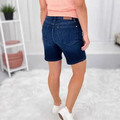 Everyday Comfort Cotton Denim Shorts with Mid-Rise Waist Everyday Comfort Cotton Denim Shorts with Mid-Rise Waist