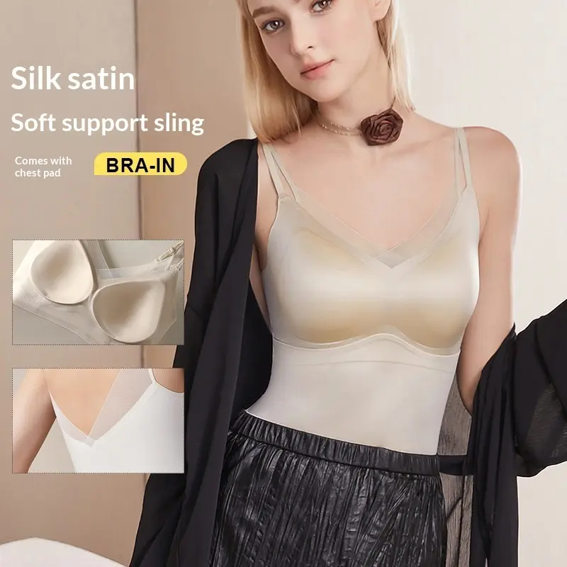Breathable Cross-Strap Nylon Mesh Vest Slip for Women