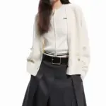 Warm Korean-Style V-Neck Two-Button Knit Cardigan
