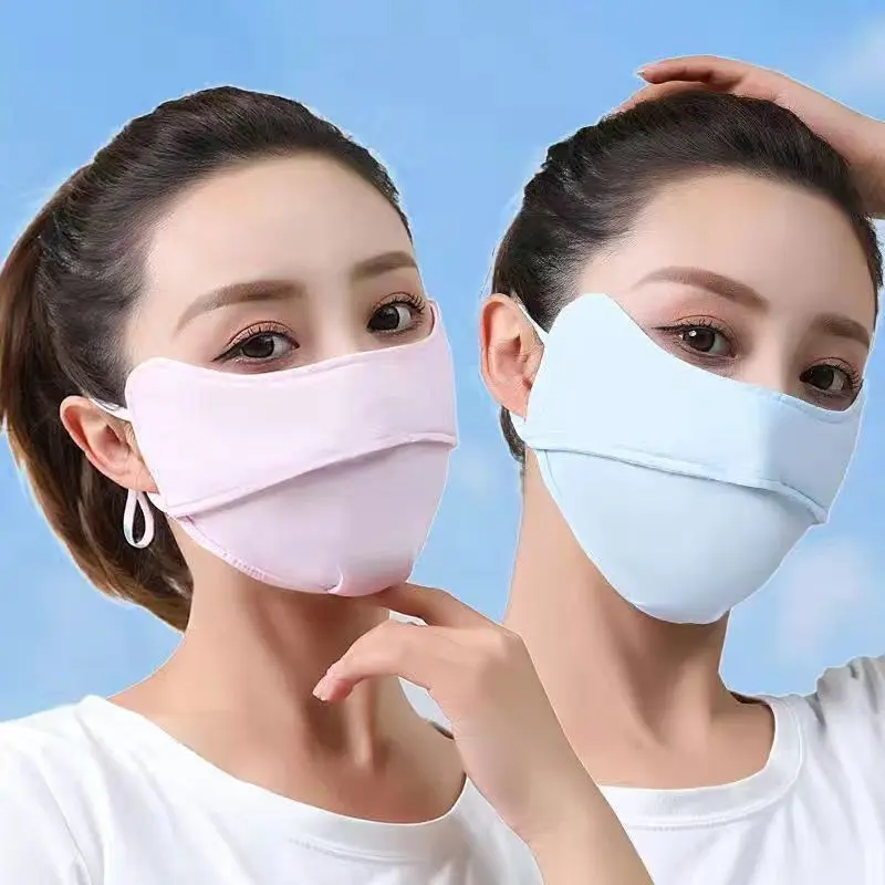 UPF500 Ice Silk Sunscreen Face Mask with 3 D Neck Protection UPF500 Ice Silk Sunscreen Face Mask with 3 D Neck Protection