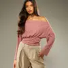 Women's Elegant Fashionable Striped Off-Shoulder Casual Top
