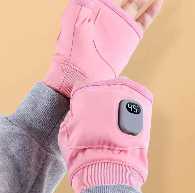 Adjustable USB Heated Warm Gloves with Digital Display