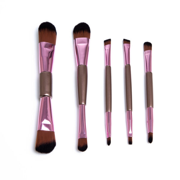 5-Pack Double-Ended Makeup Brushes for Liquid BB Cream, Eyeshadow