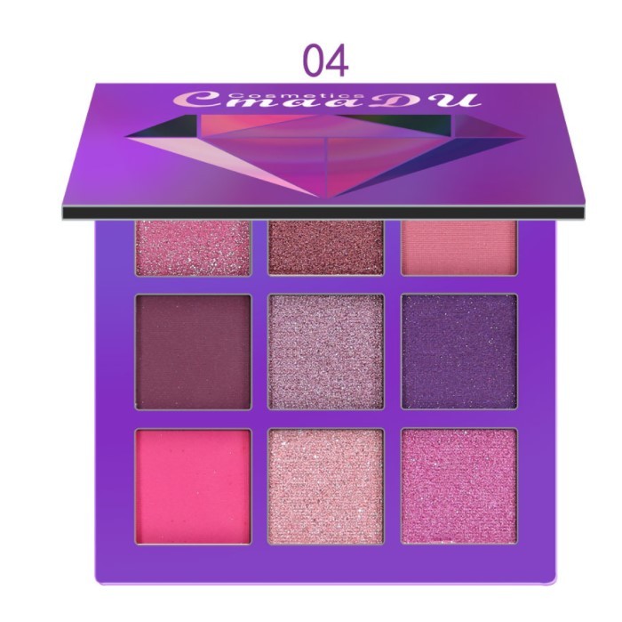 Diamond-Bright High-Gloss 9-Color Eyeshadow Palette, Compact Diamond-Bright High-Gloss 9-Color Eyeshadow Palette, Compact