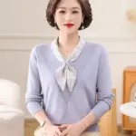 Thick Ribbed Pullover Knit Sweater for Loose Fit, Long Sleeve