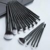 Cosmetic brush set-black-plastic handle + aluminum tube + fiber wool-20-piece set-1 set Cosmetic brush set-black-plastic handle + aluminum tube + fiber wool-20-piece set-1 set