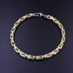 Fade-Resistant Titanium Steel Bracelet, Gold or Black 8 mm