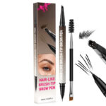 Waterproof Sweat-Proof Double-Ended Eyebrow Pencil with Gray/Brown/Black