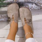 Comfortable Square Toe Slip-On Sandals, Flat Rubber Sole