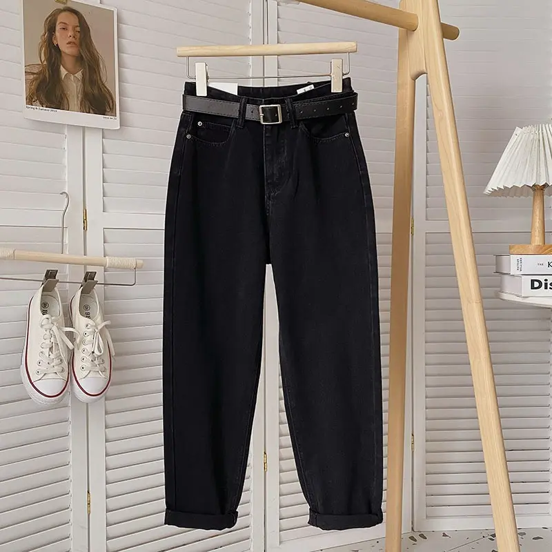 Straight-leg Cropped Slimming Carrot-shaped Dad Jeans For Petite Frames Straight-leg Cropped Slimming Carrot-shaped Dad Jeans For Petite Frames