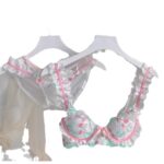 Breathable Support 3/4 Cup Lace Embroidery Lingerie Set