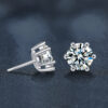 Elegant Moissanite Threaded Stud Earrings with Six-Prong