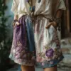 Women's Retro Floral Embroidery Casual Shorts