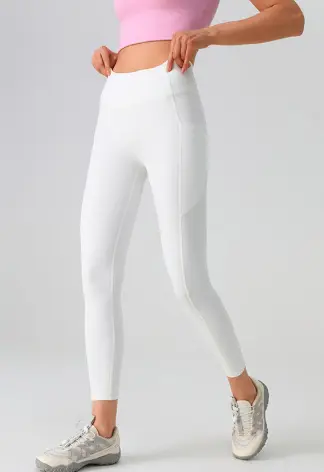 Moisture-Wicking Mesh Side Pocket Stretch Leggings