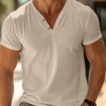 Breathable Polyester Solid Color Men’s T-Shirt for Summer