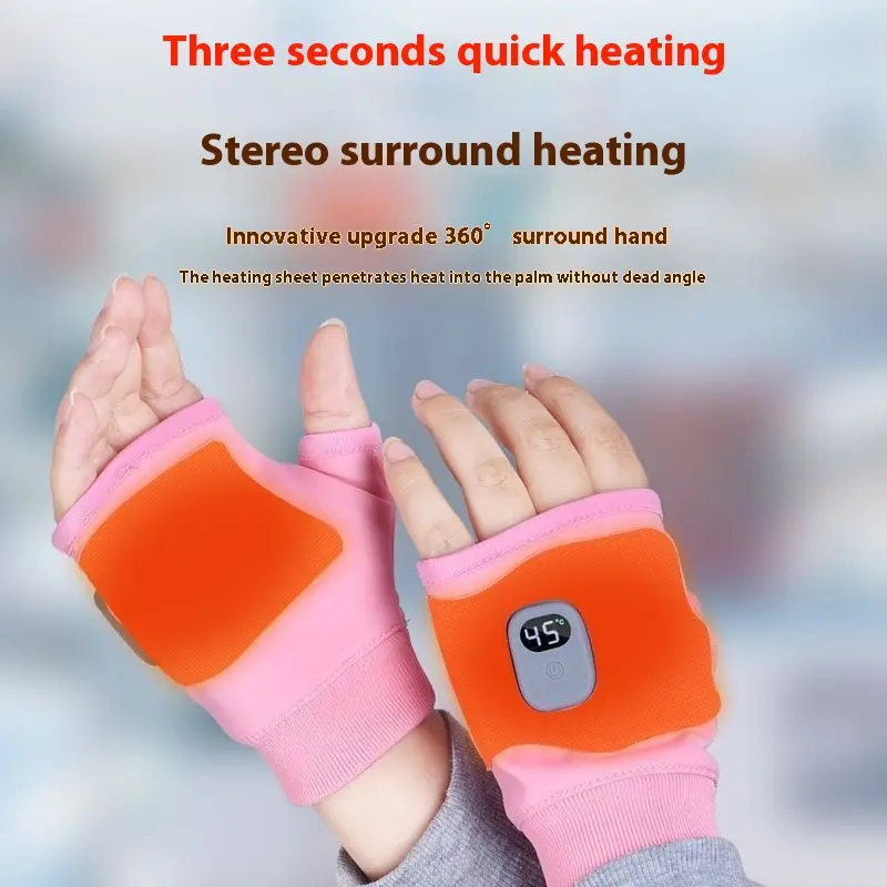 Adjustable USB Heated Warm Gloves with Digital Display
