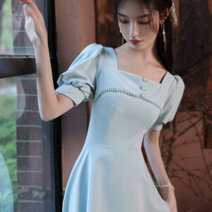 Effortless Summer Lace Bridesmaid Dress in Blue