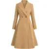 Women's Long Lapel Double Breasted Trench Coat
